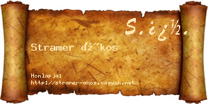 Stramer Ákos névjegykártya
